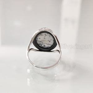 Women's Ring Natural Dendritic Opal Gemstone October Birthstone Designer Band Vintage Handmade Jewelry 925 Sterling Silver Ring - Product Image 5