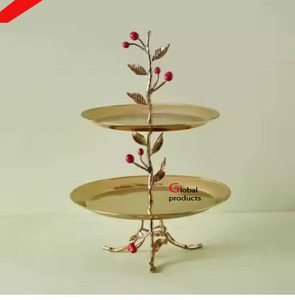 great quality <b>golden</b> finished metal stainless steel designer cake stand for hotel restaurant and <b>bar</b> - Product Image 5