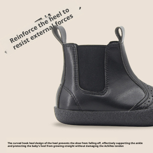 Bottes Chelsea d'<span class=keywords><strong>hiver</strong></span> pour enfants, bottes en cuir doublées de polaire pour garçons, bottes Martin pour filles - Product Image 4