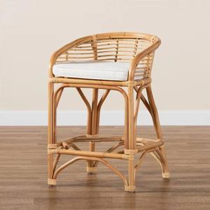 Best Price Modern <b>Rattan</b> <b>Bar</b> Stool Counter Stool Wicker Dining Chair Reclining for Hotel Bedroom Use Made in Vietnam - Product Image 3