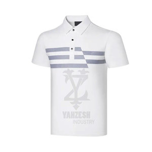 2023 nuevo diseño de Golf de secado rápido para hombres para camiseta de verano Color sólido transpirable antiarrugas 220 gramos de algodón/Tejido de Bambú - Product Image 3