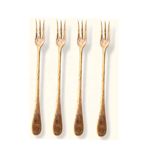 Cuchara de tenedor de postre de latón con mango de diseño de conejo pulido de acero espejado Usos para bodas Hotel Cubiertos de latón Tenedor a bajo costo - Product Image 5