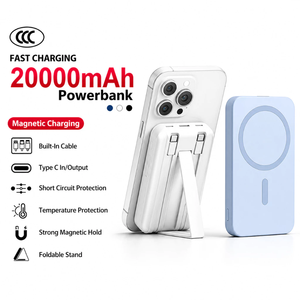 <span class=keywords><strong>Batterie</strong></span> <span class=keywords><strong>externe</strong></span> 20000 mAh à charge rapide, magnétique et sans fil, pour les voyages en avion, avec câbles intégrés, <span class=keywords><strong>batterie</strong></span> portable <span class=keywords><strong>externe</strong></span> - Product Image 1