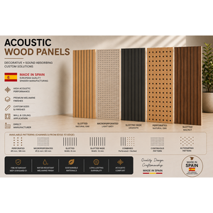 แผ่นอะคูสติกสถาปัตยกรรม MDF รุ่นใหม่สำหรับคลังสินค้า หนา 5.00 มม. 16 มม. ผิววีเนียร์ไม้ รุ่น Akupanel - Product Image 1