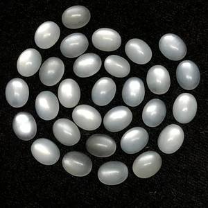 10mm 12mm 14mm naturel blanc pierre de lune lisse ovale Flatback calibré cabochons en vrac pour la fabrication de bijoux pendentifs anneaux boucle d'oreille - Product Image 1