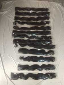 Extensiones de tejido de pelo indio brasileño Remy virgen 100%, estilo ondulado recto rizado de trama única, barato - Product Image 6