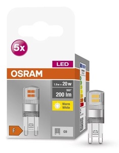 Confezione da 5 lampadine LED G9 1,9W 2700K (Osram 758049) - Product Image 1
