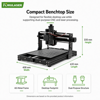 Mini Máquina CNC de Escritorio, Máquina de Grabado Láser CNC de 3 Ejes, Grabador Láser para Madera y Metal, Máquina de Grabado para Acrílico
