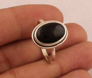 Magnífica Plata de Ley 925 chapada en ónix negro Natural amatista ajuste 7x9mm anillo hecho a mano joyería de moda joyería de mujer - Product Image 3