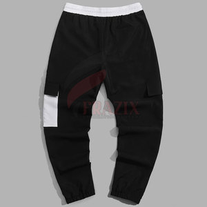 Pantalon cargo en coton sur mesure pour homme, coupe droite, taille mi-haute, style unique, avec votre propre logo, léger, décontracté, délavage foncé - Product Image 2