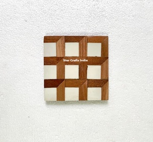 Posavasos de Acacia de resina epoxi redonda de nuevo diseño, alfombrillas de madera para el hogar y el hotel, accesorios de cocina naturales - Product Image 6