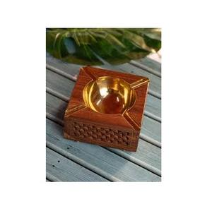 Cenicero de escritorio de madera hecho a mano de alta calidad con diseño clásico, trabajo de tallado de formas personalizable, Color y logotipo personalizados - Product Image 6