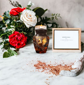 Urnas de recuerdo de cremación de Metal grabadas a mano personalizadas más vendidas, nuevo diseño con caja de terciopelo - Product Image 5