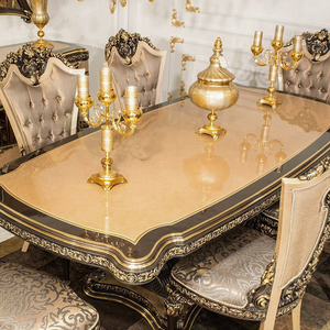 Ensemble de salle à manger Mocoto Antique Or Baroque, table et chaises richement sculptées, collection de meubles européens de luxe. - Product Image 2
