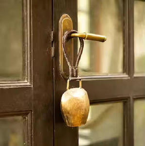 ระฆังวัวทองเหลืองสีทองสำหรับตกแต่งบ้านโบราณกระดิ่งแขวนสำหรับตกแต่งประตู - Product Image 2