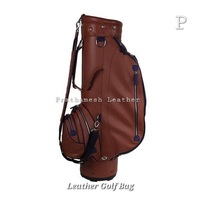 Sacs de golf en cuir de haute qualité sacs de support de voiturette de golf OEM de luxe sacs de golf en gros sacs de golf en cuir véritable PU produit tendance 2025