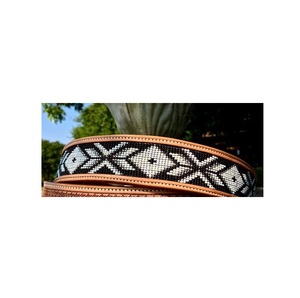 Premium western beaded Designs <b>basket</b> tooled High Quality Genuine leather belt For Men & Women Fashionable Belt Hot Selling - Product Image 3