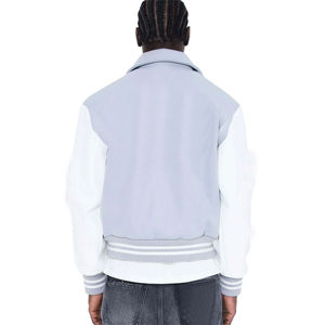 แจ็กเก็ตเบสบอลสำหรับผู้ชายเสื้อแจ็กเก็ตกันหนาวแบบลำลองปกตั้งมีหลายสี - Product Image 4