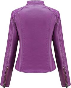 Chaqueta de Cuero para Mujer con Forro Interior Suave Especialmente Diseñado, Ligera, Elegante y Cálida - Product Image 3