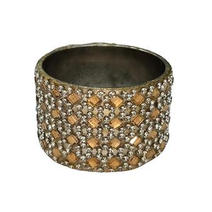 Rond de serviette en cristal de qualité super export avec finition dorée ronde dernière conception pour décor de table de mariage - Product Image 6