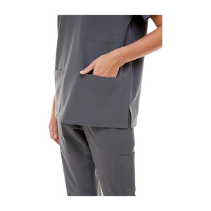 Camisas exfoliantes elásticas que absorben la humedad para mujer de alta calidad, paneles laterales acanalados, parte superior de lona, la mayoría de los uniformes de Hospital portátiles - Product Image 2