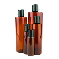 20ml 50ml 100ml 190ml 350ml Bouteille en plastique PET ambré avec bouchon à vis Rechargeable Vide Cosmétique Shampooing Lotion Conteneur Emballage