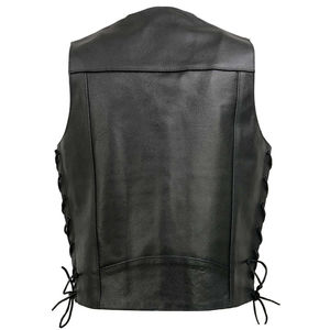 Gilet de moto en cuir véritable de vachette de qualité pour hommes, gilet de motard personnalisé avec des caractéristiques respirantes et coupe-vent - Product Image 5