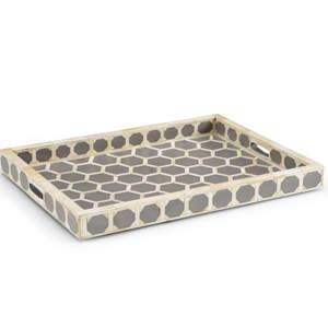 Plateau de service en bois fait à la main de couleur blanche naturelle avec des conceptions uniques pour la vente directe d'hôtel de cuisine de table ou d'utilisation à la maison - Product Image 2