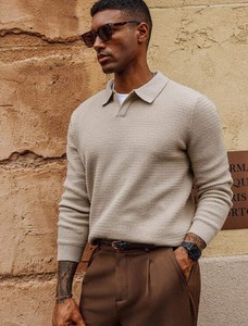 Pull Homme Col V Pull Pull Manches Longues Torsadé Pull Texturé - Product Image 2