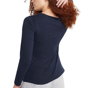 Personalizable Mujeres Cuello Redondo Unisex Transpirable Tallas Grandes Mangas Largas Solo Color Sólido Ajustado Mujeres Camisetas Diseños Personalizados - Product Image 5