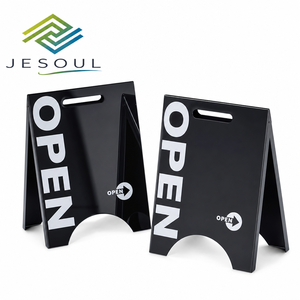 Papan Tanda A-Frame dari Baja Anti Karat, Papan Tanda Trotoar Terbuka, Papan Sandwich Hitam, Papan Tanda Toko, <span class=keywords><strong>Display</strong></span> Retail, Papan Tanda Logo Custom Cut - Product Image 1