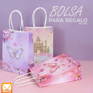 Bolsa de Regalo de Papel con Diseño de Mariposas para Fiestas de Cumpleaños Sorpresa - Colores Surtidos - Product Image 2