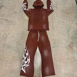 Meilleur pantalon baggy et poche à capuche Look élégant paire pour hommes Pakistan fabriqué en usine couleur unie lavage à l'acide survêtement en détresse - Product Image 2