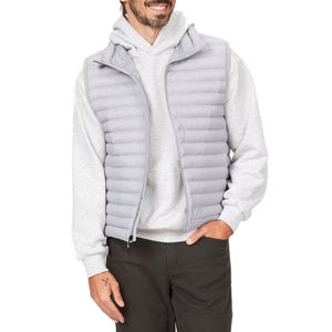 Veste légère en duvet micro bouffant matelassée et chaude pour hommes, veste d'hiver décontractée sans manches, veste en duvet avec logo personnalisé - Product Image 1