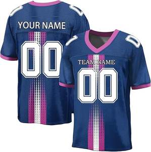 Camiseta de fútbol americano de poliéster de gran tamaño personalizada transpirable con mangas cortas logotipo impreso de talla grande logotipo personalizado barato Color - Product Image 1