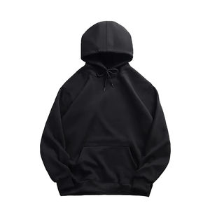 เสื้อฮู้ดของผู้ชายผ้าคอตตอนผสมแบบเรียบง่ายหนาทรงโอเวอร์ไซส์เข้ารูปสำหรับ100% ออกแบบโลโก้ได้ตามต้องการ - Product Image 3