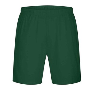 Custom <b>Men's</b> Summer Sportswear Solid Breathable Two-Piece T-Shirt and <b>Shorts</b> Set <b>Green</b> Color Cotton Material - Product Image 4