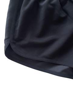 <b>Black</b> <b>Women</b> Curve Hem <b>Shorts</b> With White Trim Elastic Waist Soft Lightweight Summer Sports Running Casual Comfortable Bottoms - Product Image 4