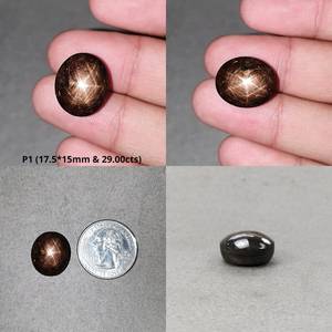 100% Natural Star Sapphire Gemstone Cabochon Genuino Sin tratar Golden Brown Chocolate Sapphire 6-Pointed Star Oval Cut Gemstones - Product Image 2
