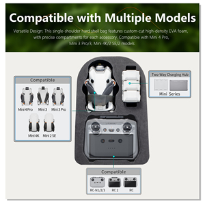 Startrc <span class=keywords><strong>Mini</strong></span> Series single-Shoulder/กระเป๋าถือเปลือกแข็งเข้ากันได้กับ <span class=keywords><strong>DJI</strong></span> <span class=keywords><strong>MINI</strong></span> 4 Pro 3และ <span class=keywords><strong>Mini</strong></span> 4K2 <span class=keywords><strong>SE2</strong></span>รุ่น - Product Image 3