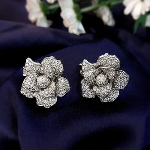 Stunning Blue <b>Heart</b> Cut Lab Grown Diamond <b>Stud</b> <b>Earrings</b> 14KT Solid White Gold Plated Trendy Martini Setting <b>Earring</b> Gift Women - Product Image 1