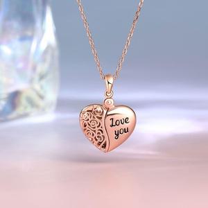 Jeulia Personalized Sterling <b>Silver</b> Photo <b>Locket</b> Necklace-Vintage Heart Design Gold Plated Chain Anniversary Gift - Product Image 6