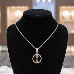 Collier pendentif chat en or rose et diamants de luxe pour femmes, bijoux fins - Product Image 3