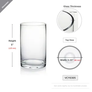 VCY0305 - แจกันแก้วทรงกระบอก - 3 x 5 - Product Image 2