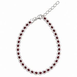 Bracciale a Catena in Argento Sterling 925 con Zirconi - 5 Opzioni di Colore - Product Image 4