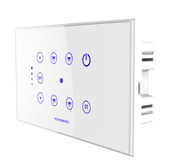Interrupteur intelligent sans fil en verre à 4 boutons avec télécommande IR et intégration vocale Google Alexa, Fox Domotics LED Mirror Touch 12V