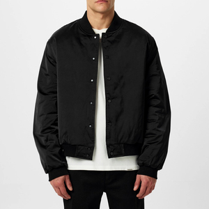 Fabricación de Chaquetas Bomber de Satén |   Chaqueta Bomber de Piloto Personalizada con Logotipo, Nueva, de Moda, OEM, Venta Caliente, para Hombre - Product Image 3