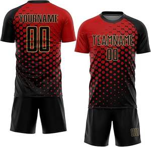 Uniforme de fútbol profesional de poliéster 100% de alto diseño, uniforme para niños de Color sólido, logotipo personalizado, uniforme profesional de nuevo estilo - Product Image 1