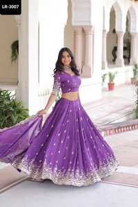 Lehenga choli lehenga choli คอลเลกชันงานแต่งงานออกแบบใหม่ล่าสุดผ้าเย็บปักมีคุณภาพดี - Product Image 6