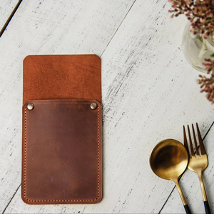Porte-couverts en cuir de luxe élégant et écologique pour table de restaurant, sac organisateur d'ustensiles réutilisable avec LYR-0011 de logo personnalisé - Product Image 1